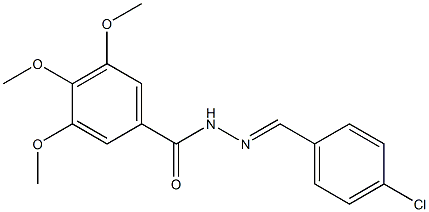 N'-(4-chlorobenzylidene)-3,4,5-trimethoxybenzohydrazide,,结构式