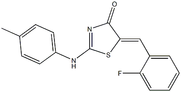 5-(2-fluorobenzylidene)-2-(4-toluidino)-1,3-thiazol-4(5H)-one Struktur