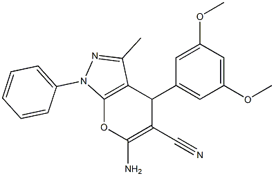 6-amino-4-[3,5-bis(methyloxy)phenyl]-3-methyl-1-phenyl-1,4-dihydropyrano[2,3-c]pyrazole-5-carbonitrile