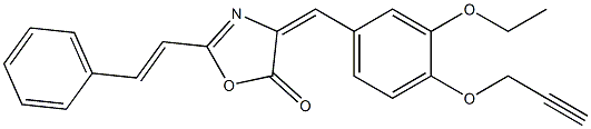 4-[3-ethoxy-4-(2-propynyloxy)benzylidene]-2-(2-phenylvinyl)-1,3-oxazol-5(4H)-one Structure