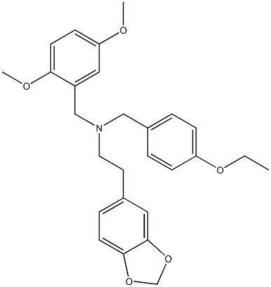 2-(1,3-benzodioxol-5-yl)-N-(2,5-dimethoxybenzyl)-N-(4-ethoxybenzyl)ethanamine Structure