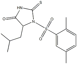 1-[(2,5-dimethylphenyl)sulfonyl]-5-isobutyl-2-thioxo-4-imidazolidinone,,结构式