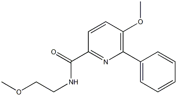 5-methoxy-N-(2-methoxyethyl)-6-phenyl-2-pyridinecarboxamide,,结构式