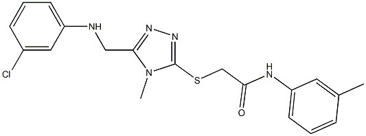 2-[(5-{[(3-chlorophenyl)amino]methyl}-4-methyl-4H-1,2,4-triazol-3-yl)sulfanyl]-N-(3-methylphenyl)acetamide,,结构式