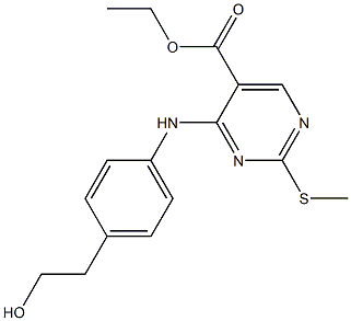 ethyl 4-[4-(2-hydroxyethyl)anilino]-2-(methylsulfanyl)-5-pyrimidinecarboxylate,,结构式