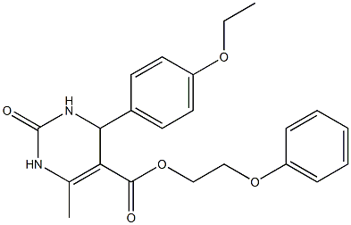 2-(phenyloxy)ethyl 4-[4-(ethyloxy)phenyl]-6-methyl-2-oxo-1,2,3,4-tetrahydropyrimidine-5-carboxylate Struktur