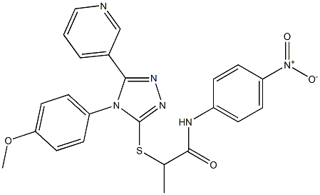 N-{4-nitrophenyl}-2-{[4-(4-methoxyphenyl)-5-(3-pyridinyl)-4H-1,2,4-triazol-3-yl]sulfanyl}propanamide Structure