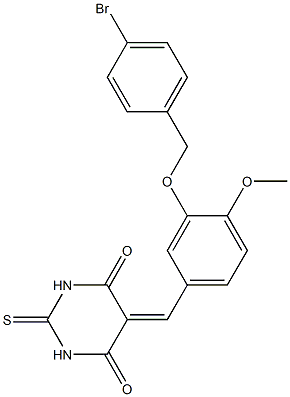 5-{3-[(4-bromobenzyl)oxy]-4-methoxybenzylidene}-2-thioxodihydro-4,6(1H,5H)-pyrimidinedione