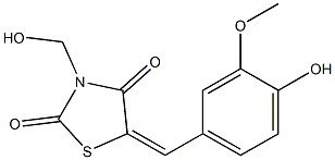 5-(4-hydroxy-3-methoxybenzylidene)-3-(hydroxymethyl)-1,3-thiazolidine-2,4-dione Struktur