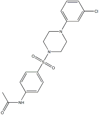 N-(4-{[4-(3-chlorophenyl)-1-piperazinyl]sulfonyl}phenyl)acetamide Structure