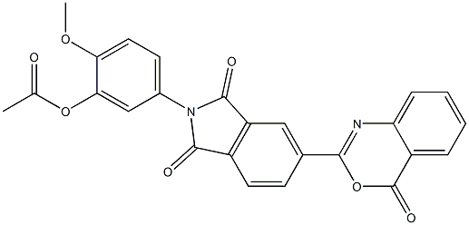 5-[1,3-dioxo-5-(4-oxo-4H-3,1-benzoxazin-2-yl)-1,3-dihydro-2H-isoindol-2-yl]-2-methoxyphenyl acetate Structure