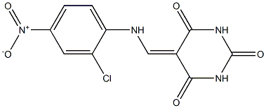 5-({2-chloro-4-nitroanilino}methylene)pyrimidine-2,4,6(1H,3H,5H)-trione,,结构式