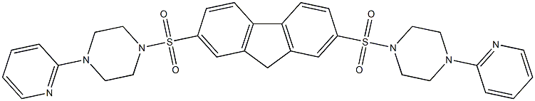 1-(2-pyridinyl)-4-[(7-{[4-(2-pyridinyl)-1-piperazinyl]sulfonyl}-9H-fluoren-2-yl)sulfonyl]piperazine Structure