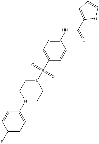 N-(4-{[4-(4-fluorophenyl)-1-piperazinyl]sulfonyl}phenyl)-2-furamide 化学構造式