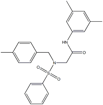 N-(3,5-dimethylphenyl)-2-[(4-methylbenzyl)(phenylsulfonyl)amino]acetamide 化学構造式