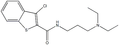 3-chloro-N-[3-(diethylamino)propyl]-1-benzothiophene-2-carboxamide 结构式