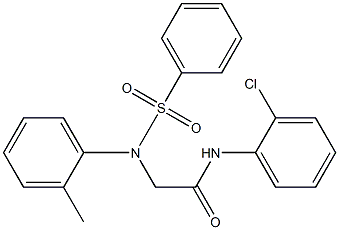 N-(2-chlorophenyl)-2-[2-methyl(phenylsulfonyl)anilino]acetamide,,结构式