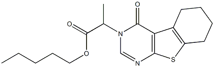 pentyl 2-(4-oxo-5,6,7,8-tetrahydro[1]benzothieno[2,3-d]pyrimidin-3(4H)-yl)propanoate Struktur