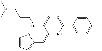 N-[1-({[3-(dimethylamino)propyl]amino}carbonyl)-2-(2-furyl)vinyl]-4-methylbenzamide 结构式