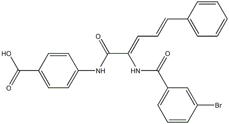 4-({2-[(3-bromobenzoyl)amino]-5-phenyl-2,4-pentadienoyl}amino)benzoic acid,,结构式