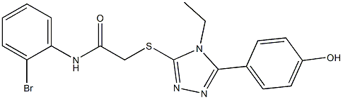 N-(2-bromophenyl)-2-{[4-ethyl-5-(4-hydroxyphenyl)-4H-1,2,4-triazol-3-yl]sulfanyl}acetamide 结构式