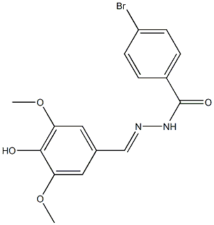4-bromo-N'-(4-hydroxy-3,5-dimethoxybenzylidene)benzohydrazide,,结构式