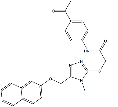 N-(4-acetylphenyl)-2-({4-methyl-5-[(naphthalen-2-yloxy)methyl]-4H-1,2,4-triazol-3-yl}sulfanyl)propanamide Structure