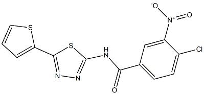 4-chloro-3-nitro-N-[5-(2-thienyl)-1,3,4-thiadiazol-2-yl]benzamide Structure
