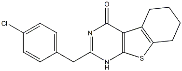 2-(4-chlorobenzyl)-5,6,7,8-tetrahydro[1]benzothieno[2,3-d]pyrimidin-4(1H)-one 化学構造式