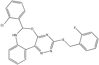 6-(2-chlorophenyl)-3-[(2-fluorobenzyl)sulfanyl]-6,7-dihydro[1,2,4]triazino[5,6-d][3,1]benzoxazepine,,结构式