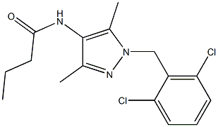 N-[1-(2,6-dichlorobenzyl)-3,5-dimethyl-1H-pyrazol-4-yl]butanamide Struktur