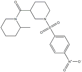 1-{[1-({4-nitrophenyl}sulfonyl)-3-piperidinyl]carbonyl}-2-methylpiperidine 化学構造式