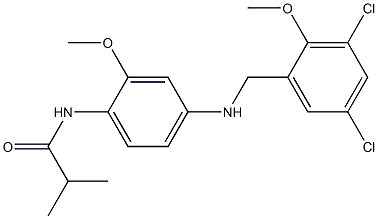 N-{4-[(3,5-dichloro-2-methoxybenzyl)amino]-2-methoxyphenyl}-2-methylpropanamide,,结构式