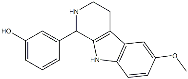 3-(6-methoxy-2,3,4,9-tetrahydro-1H-beta-carbolin-1-yl)phenol Struktur