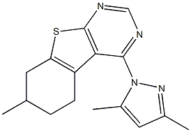 4-(3,5-dimethyl-1H-pyrazol-1-yl)-7-methyl-5,6,7,8-tetrahydro[1]benzothieno[2,3-d]pyrimidine|