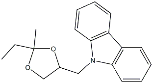 9-[(2-ethyl-2-methyl-1,3-dioxolan-4-yl)methyl]-9H-carbazole,,结构式