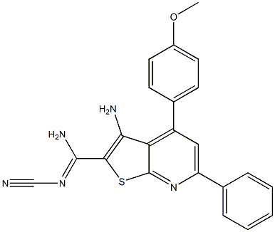  3-amino-N'-cyano-4-(4-methoxyphenyl)-6-phenylthieno[2,3-b]pyridine-2-carboximidamide