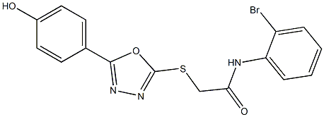 N-(2-bromophenyl)-2-{[5-(4-hydroxyphenyl)-1,3,4-oxadiazol-2-yl]sulfanyl}acetamide Structure