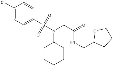 2-[[(4-chlorophenyl)sulfonyl](cyclohexyl)amino]-N-(tetrahydrofuran-2-ylmethyl)acetamide Structure