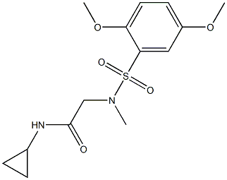 N-cyclopropyl-2-[[(2,5-dimethoxyphenyl)sulfonyl](methyl)amino]acetamide Structure