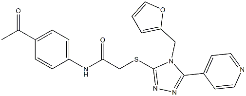 N-(4-acetylphenyl)-2-{[4-(2-furylmethyl)-5-(4-pyridinyl)-4H-1,2,4-triazol-3-yl]sulfanyl}acetamide Structure