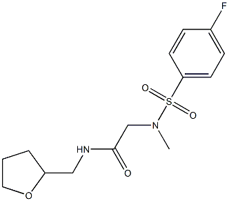 2-[[(4-fluorophenyl)sulfonyl](methyl)amino]-N-(tetrahydro-2-furanylmethyl)acetamide Struktur