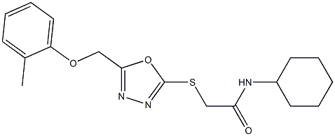 N-cyclohexyl-2-({5-[(2-methylphenoxy)methyl]-1,3,4-oxadiazol-2-yl}sulfanyl)acetamide Struktur