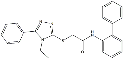 N-[1,1'-biphenyl]-2-yl-2-[(4-ethyl-5-phenyl-4H-1,2,4-triazol-3-yl)sulfanyl]acetamide Structure