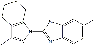6-fluoro-2-(3-methyl-4,5,6,7-tetrahydro-1H-indazol-1-yl)-1,3-benzothiazole Structure