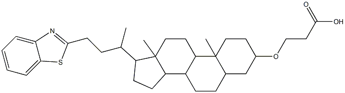 3-({17-[3-(1,3-benzothiazol-2-yl)-1-methylpropyl]-10,13-dimethylhexadecahydro-1H-cyclopenta[a]phenanthren-3-yl}oxy)propanoic acid Structure