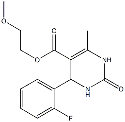 2-methoxyethyl 4-(2-fluorophenyl)-6-methyl-2-oxo-1,2,3,4-tetrahydro-5-pyrimidinecarboxylate 结构式