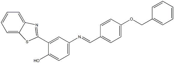 2-(1,3-benzothiazol-2-yl)-4-{[4-(benzyloxy)benzylidene]amino}phenol,,结构式