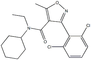 N-cyclohexyl-3-(2,6-dichlorophenyl)-N-ethyl-5-methyl-4-isoxazolecarboxamide Structure