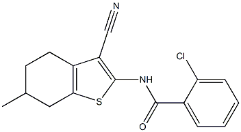  2-chloro-N-(3-cyano-6-methyl-4,5,6,7-tetrahydro-1-benzothien-2-yl)benzamide